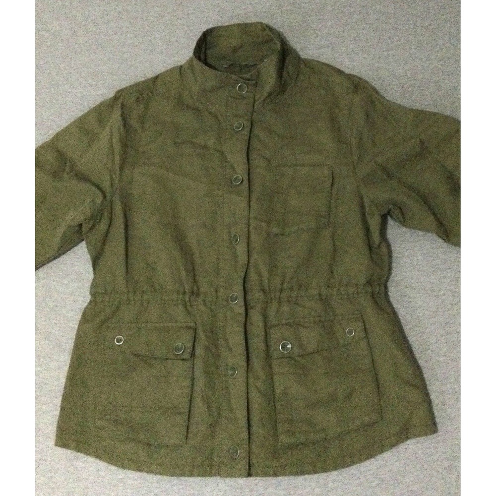 Vintage Horny Toad Ghostwriter Utility green Jacket Linen blend Women's Sz XL